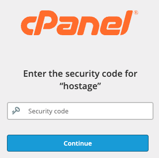 Solicitare cod 2FA pentru logare în cPanel