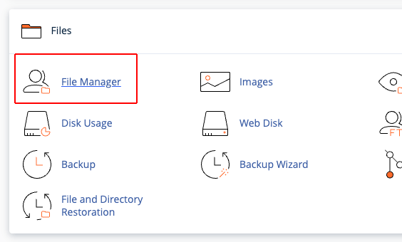 Accessing File Manager in cPanel