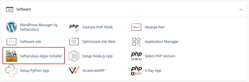Softaculous overview in cPanel