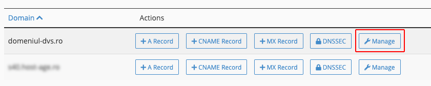 Starting DNS zone editing in cPanel