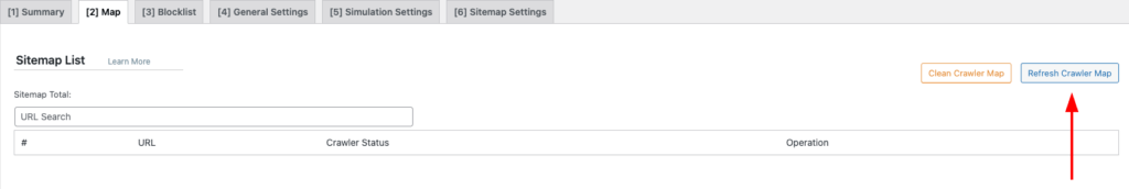 Refresh Crawler Map import in LiteSpeed Cache