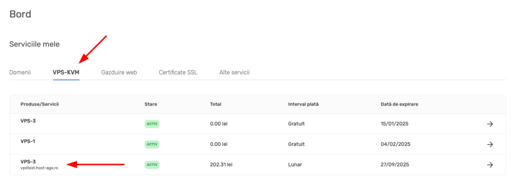 Access VPS configuration